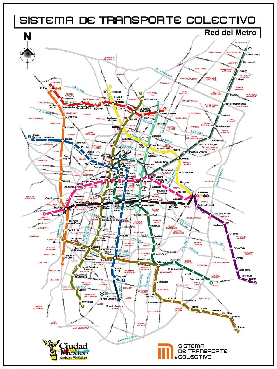 карта на Мексико Сити транзит