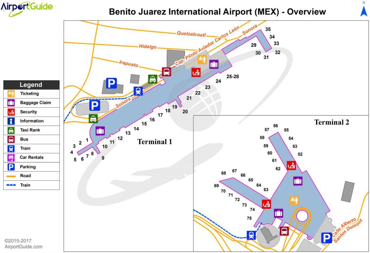 benito juarez меѓународниот аеродром мапа