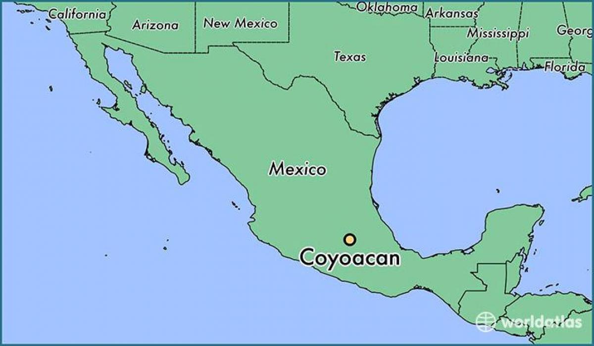 coyoacan Мексико мапа на Градот