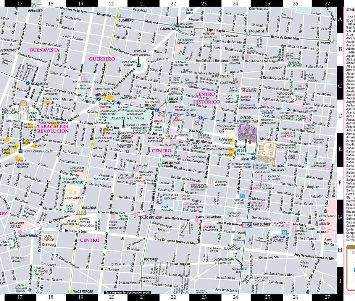 карта на streetwise Мексико Сити