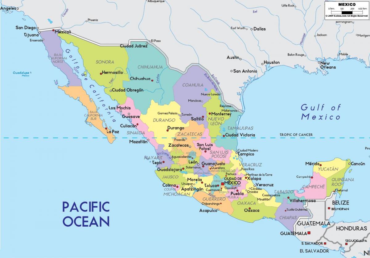 карта на Мексико Сити државата