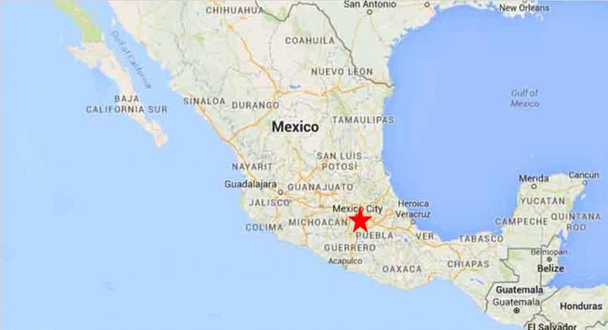 главниот град на Мексико мапа