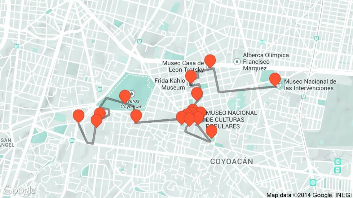 карта на Мексико Град прошетка