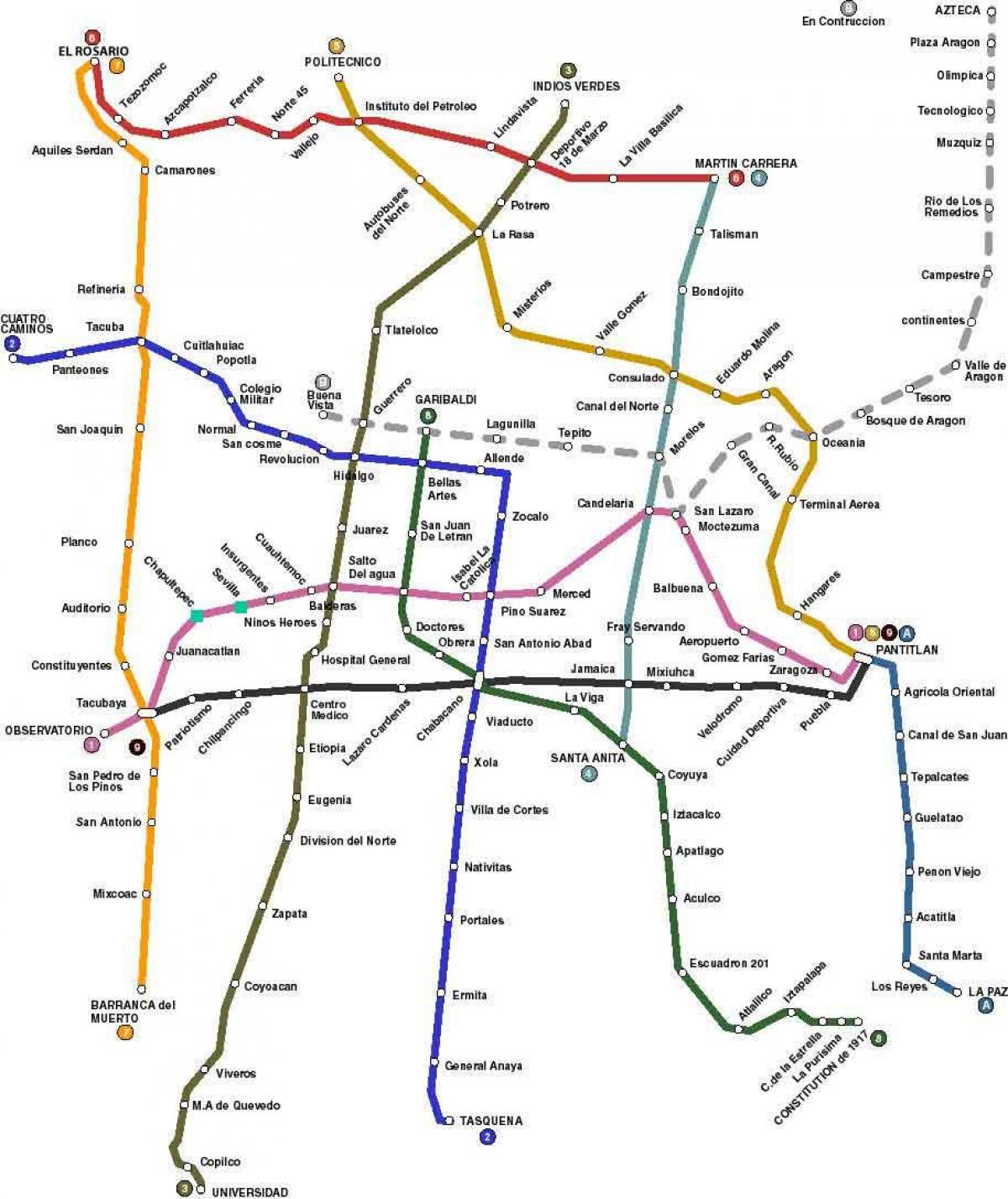 карта на Мексико Сити автобус 