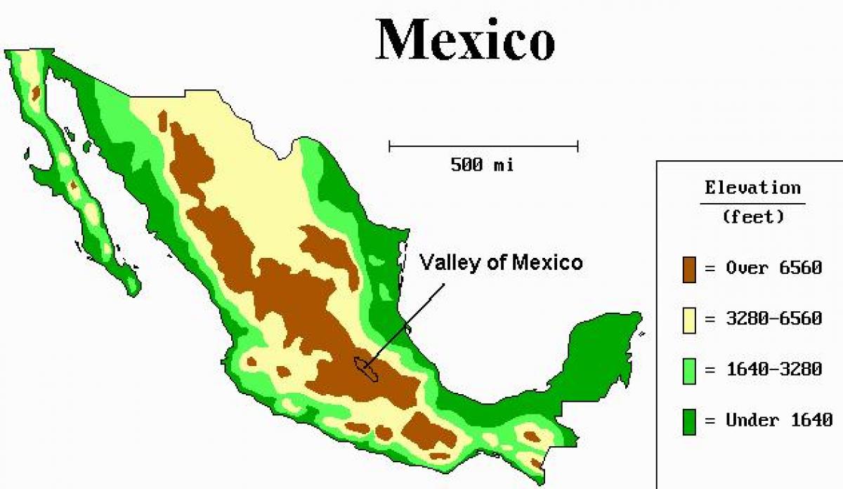 карта на долината на Мексико