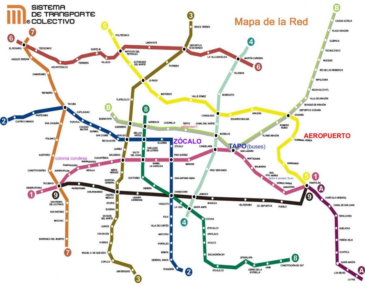 Мексико Сити воз мапа