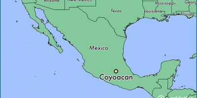 Coyoacan Мексико мапа на Градот