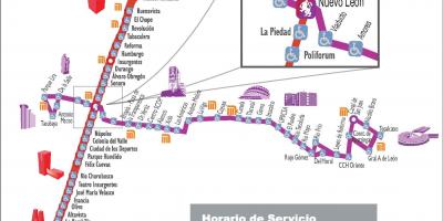 Карта на metrobus Мексико Сити
