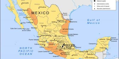 Карта на Мексико Градот и околните области