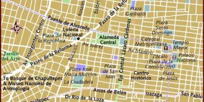 Centro historico Мексико мапа на Градот